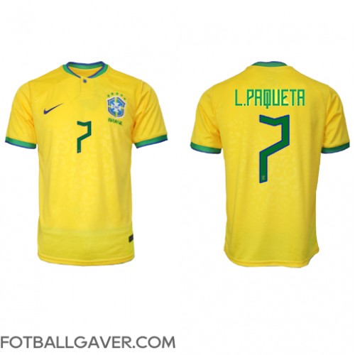 Brasil Lucas Paqueta #7 Fotballklær Hjemmedrakt VM 2022 Kortermet